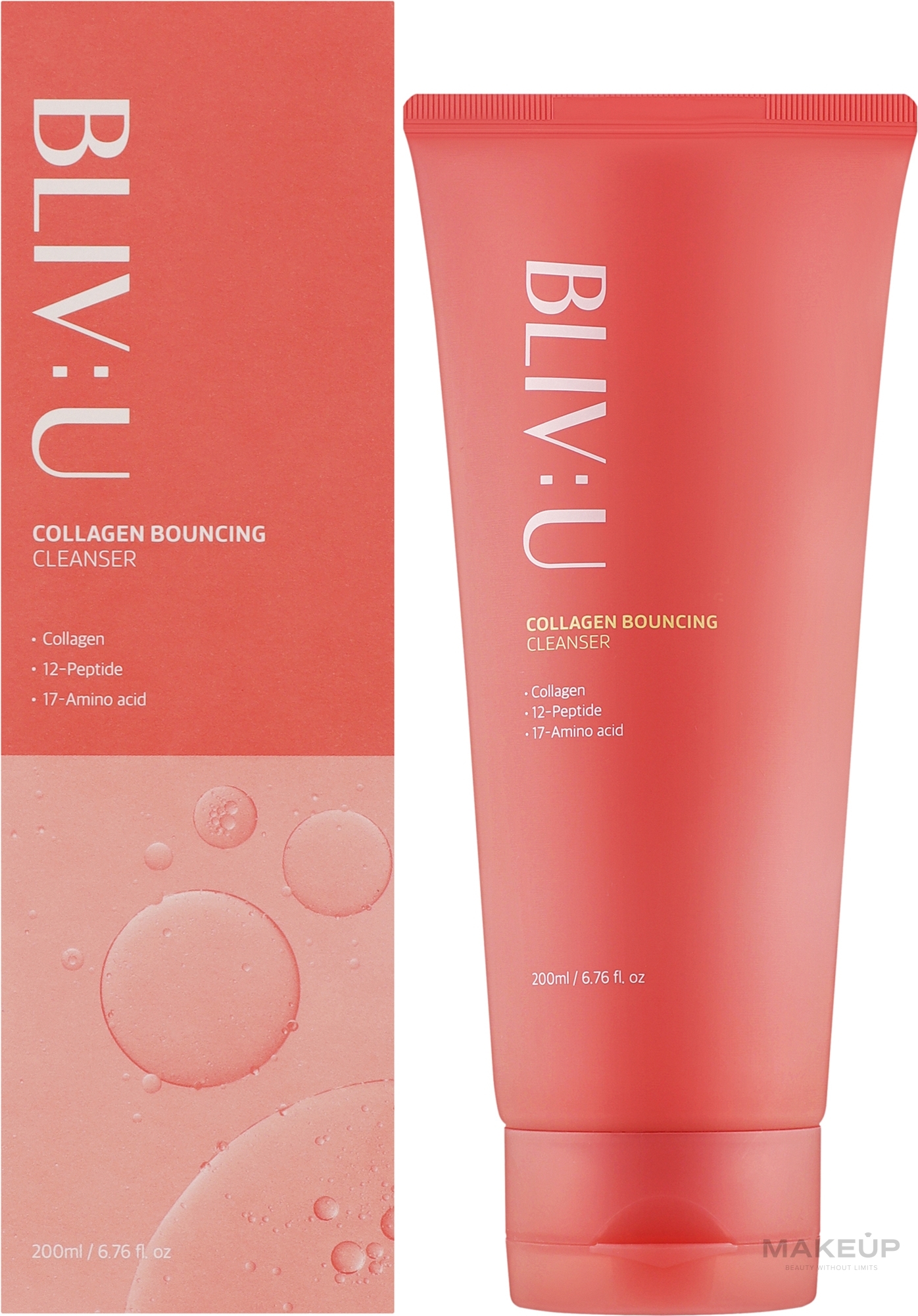 Пінка для вмивання з колагеном - Bliv:U Collagen Bouncing Cleanser — фото 200ml