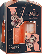 Духи, Парфюмерия, косметика УЦЕНКА Набор - Grace Cole The Luxury Bathing Velvet Rose & Peony Exquisite (sh/gel/100ml + b/cr/100ml + sponge/1pc) *