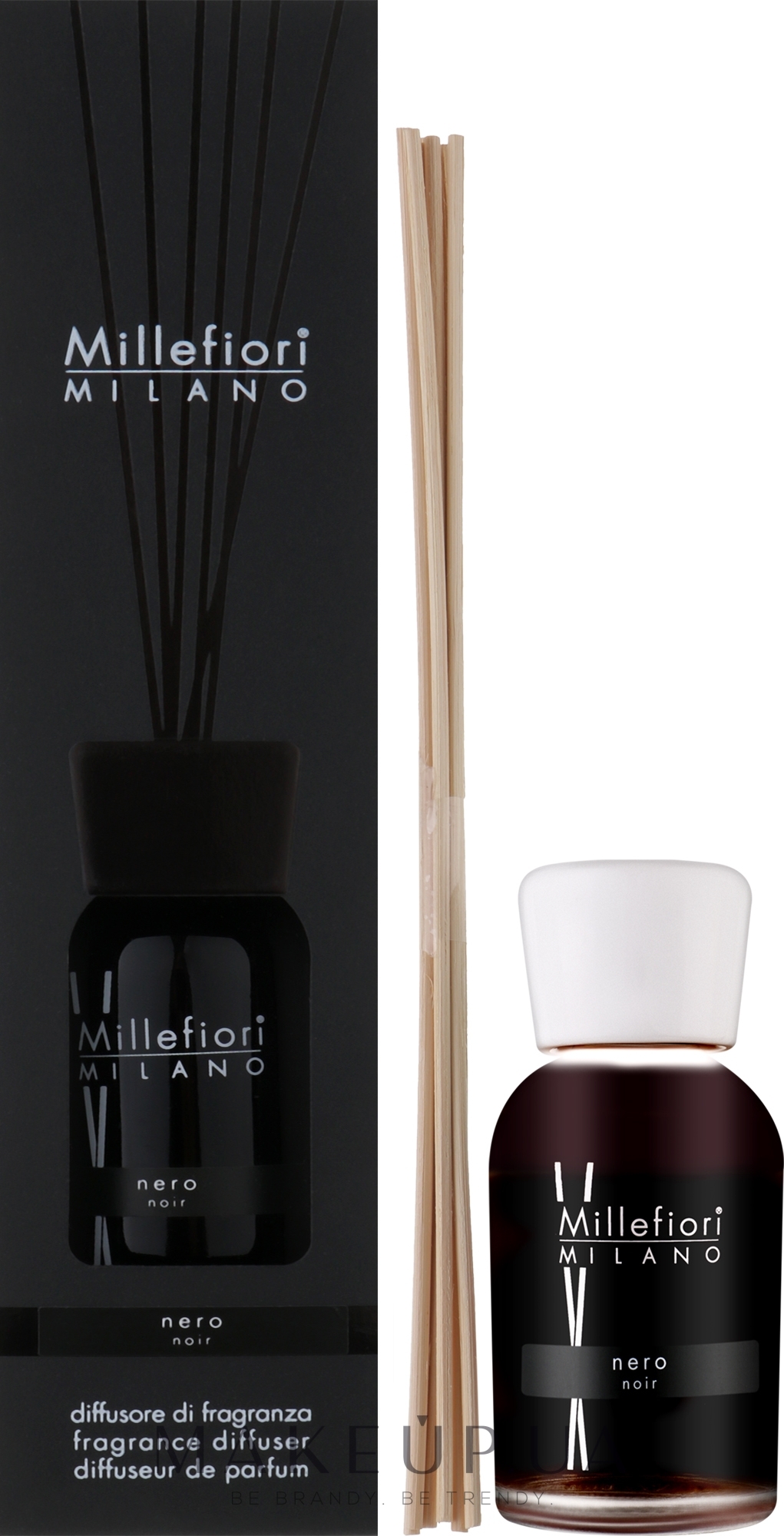 Аромадиффузор "Черный" - Millefiori Milano Natural Diffuser Nero — фото 100ml