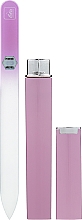 Стеклянная пилочка для ногтей в чехле 14 см, пастельно-розовая - Erbe Solingen Soft-Touch — фото N2