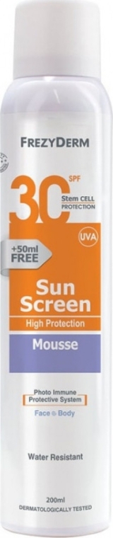 Солнцезащитная пена для лица и тела - Frezyderm Sun Screen Mousse SPF30 — фото N1