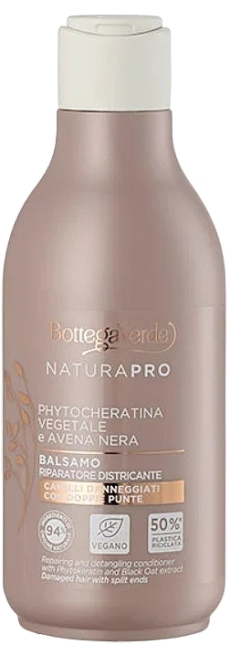 Відновлювальний і розплутувальний кондиціонер - Bottega Verde Naturapro Repairing and Detangling Conditioner with Phytokeratin and Black Oat Extract — фото N1