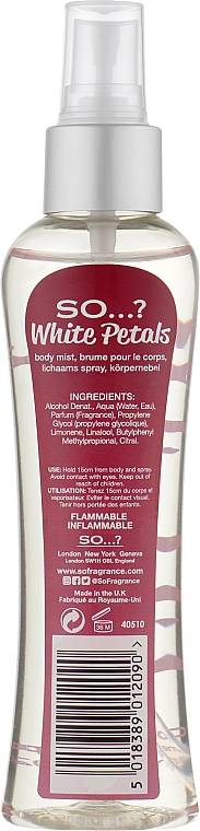 so white petals body mist