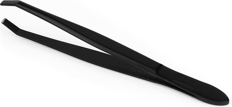 Пінцет для брів прямий 9 см, чорний - Disna Pharm — фото N1