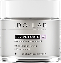 Духи, Парфюмерия, косметика Дневной крем-лифтинг для лица - Idolab Revive Forte 3% Lifting And Brightening Rich Day Cream 