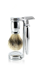 Духи, Парфюмерия, косметика Набор для бритья - Edwin Jagger Bulbous Chrome DE Shaving Set Silver Tip Badger