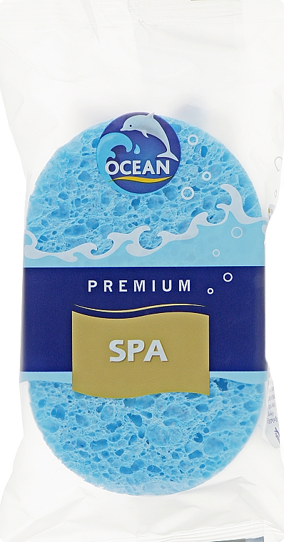 Массажная целлюлозная губка для купания "SPA", голубая - Ocean — фото N1