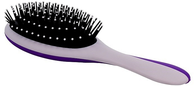Щетка массажная для волос, серая с фиолетовым - Twish Professional Hair Brush With Magnetic Mirror Grey-Indigo — фото N1