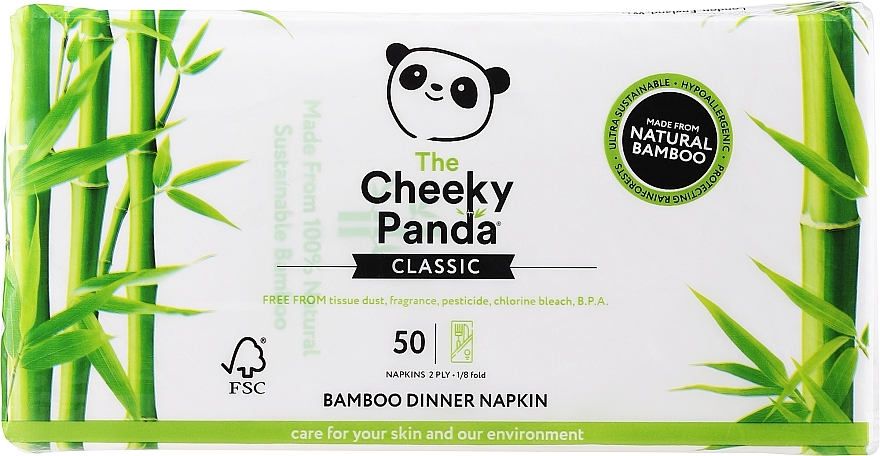 Бамбукові столові серветки, 50 шт. - The Cheeky Panda — фото N1