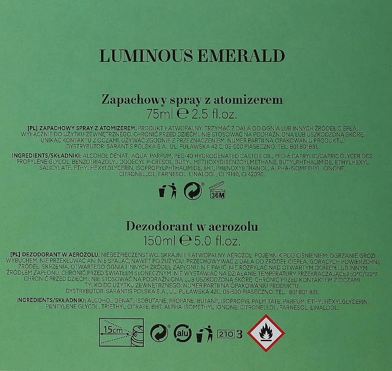 C-Thru Luminous Emerald - Набір варіант 1 (edt/75 ml + deo/150ml) — фото N3