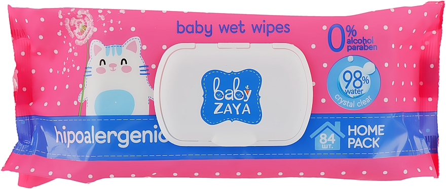 Влажные салфетки "Гипоаллергенные", 84шт - Baby Zaya — фото N2