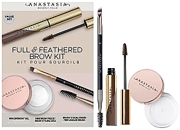 Набір - Anastasia Beverly Hills Full Feathered Brow Ebony (br/freeze/2.5g + br/gel/2.2g + Brush) — фото N1