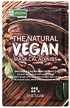 Тканинна маска для обличчя "Какао" - She’s Lab The Natural Vegan Mask Cacao — фото N1