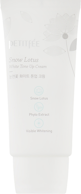 Зволожувальний і освітлювальний крем для обличчя  - Petitfee Snow Lotus White Tone Up Cream — фото N2