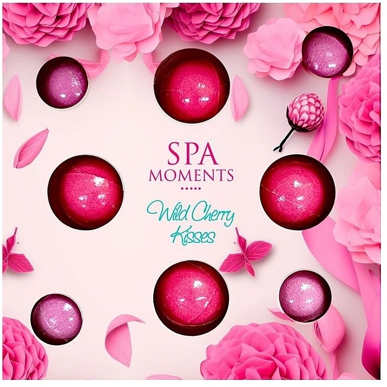 Набір бомбочок для ванни - Spa Monents Wild Cherry Kisses Set (bath/bomb/4x30g + bath/bomb/4x20g) — фото N1