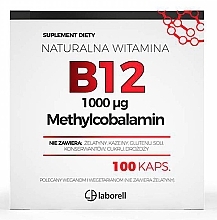 Парфумерія, косметика Харчова добавка "Вітамін B12 1000 µg", у капсулах - Laborell