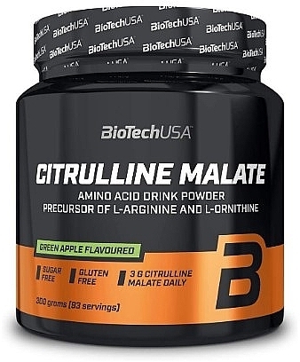 Комплекс аминокислот в порошке "Зеленое яблоко" - BioTechUSA Citrulline Malate Green Apple Amino Acid Drink Powder — фото N1