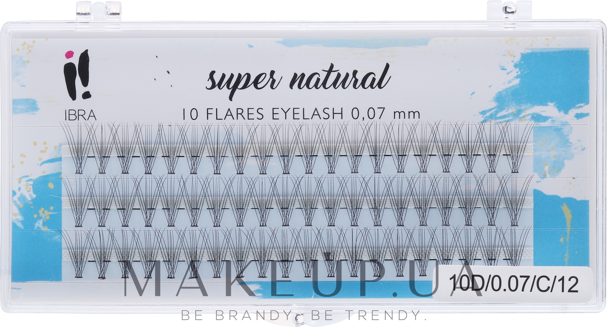 Накладные пучки - Ibra 10 Flares Eyelash Knot Free Naturals C 0,07 12MM — фото 60шт
