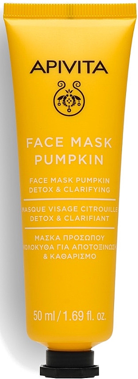 Детокс-освітлювальна маска для обличчя з гарбузом - Apivita Face Mask Pumpkin Detox & Clarifying — фото N1