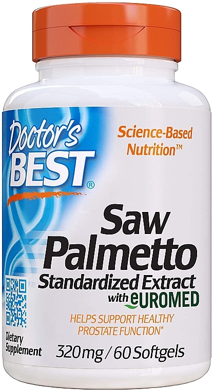 Пальма сереноа, стандартизированный экстракт, созданный совместно с Euromed, 320 мг, мягкие таблетки - Doctor's Best — фото N1