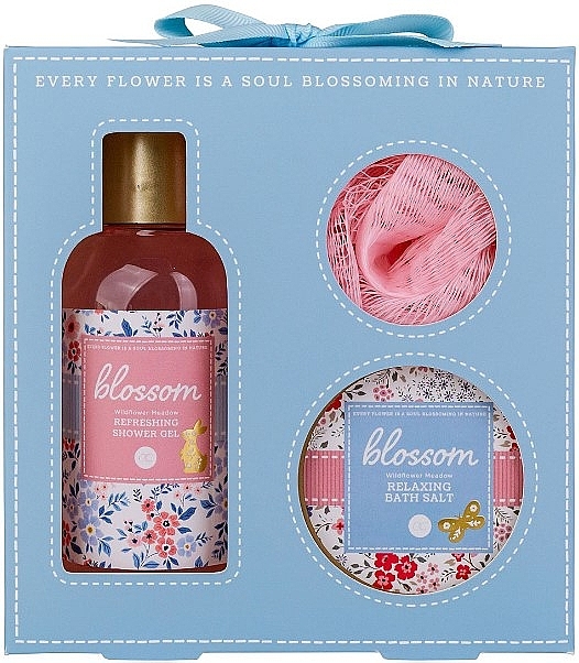 Набор - Accentra Blossom Bath Care Set (sh/gel/150ml + b/salt/50g + sponge/1pcs) — фото N1