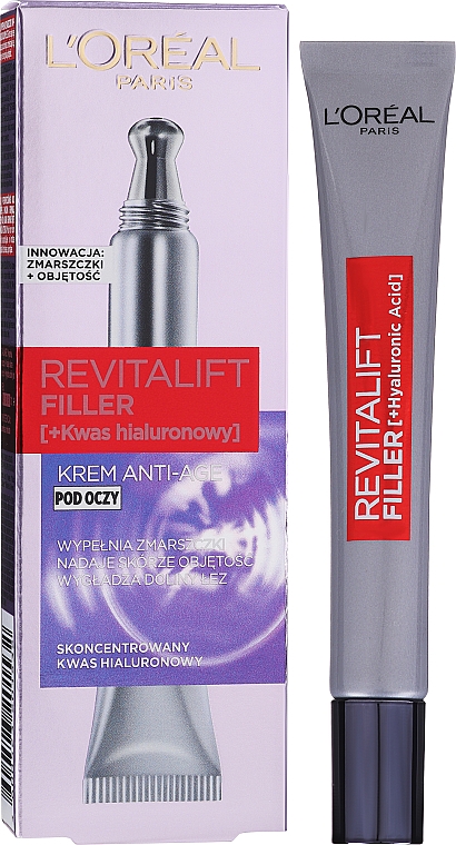 Восстанавливающий антивозрастной уход для кожи вокруг глаз с гиалуроновой кислотой - L'Oreal Paris Revitalift Eye Filler — фото N6