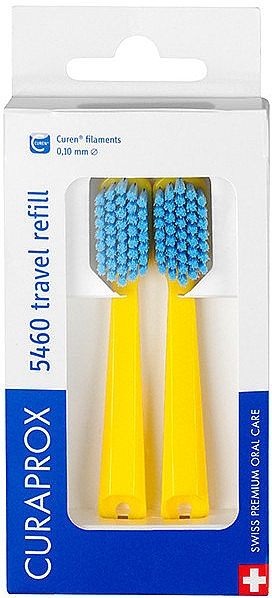 Набір змінних насадок для зубної щітки для подорожей CS 5460, жовті - Curaprox — фото N1
