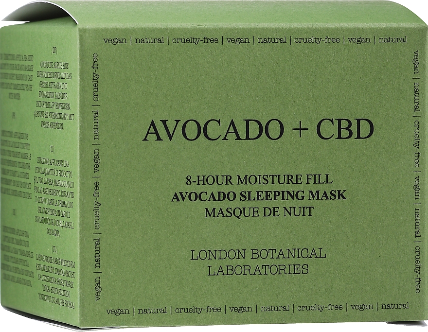 Набор - London Botanical Laboratories Avocado+CBD 8-Hour Moisture Fill Avocado Sleeping Mask (mask/50ml + mask/50ml) — фото N2