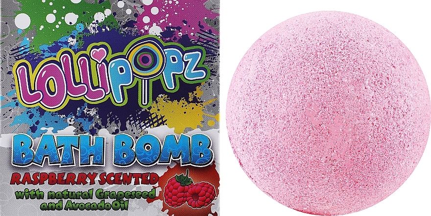 Бомбочка для ванни з ароматом малини - EP Line Lollipopz Raspberry Bath Bomb — фото N1