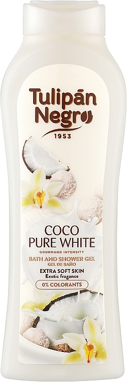 Гель для душа "Нежный кокос" - Tulipan Negro Coco Pure White Shower Gel