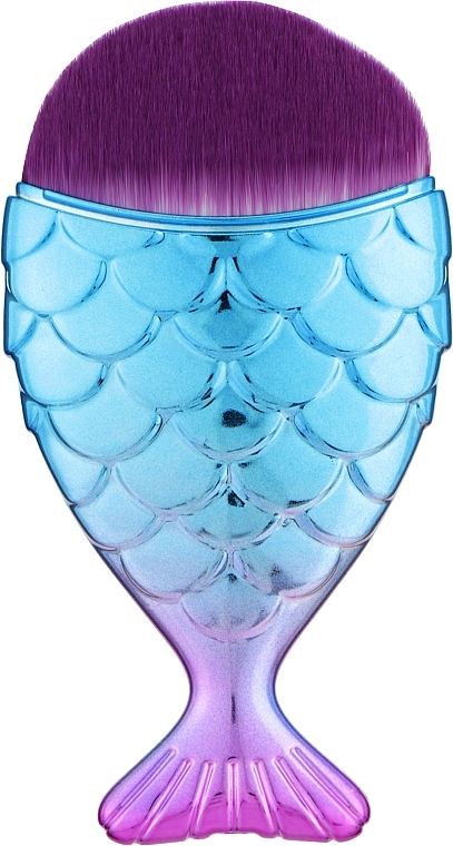 Пензель-рибка для тональної основи, рожево-синя - Puffic Fashion — фото N1