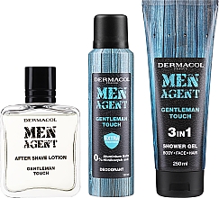 Набор - Dermacol Men Agent Gentleman Touch I(after/shave/lotion/100ml + sh/gel/250ml + deo/spray/150ml) — фото N2