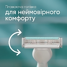Одноразові станки для гоління для чутливої шкіри, 3 шт., блакитні - Gillette Venus Sensitive — фото N5