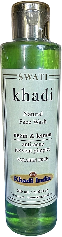 Натуральний гель для вмивання "Нім і лимон" - Khadi Swati Natural Face Wash Neem & Lemon — фото N1