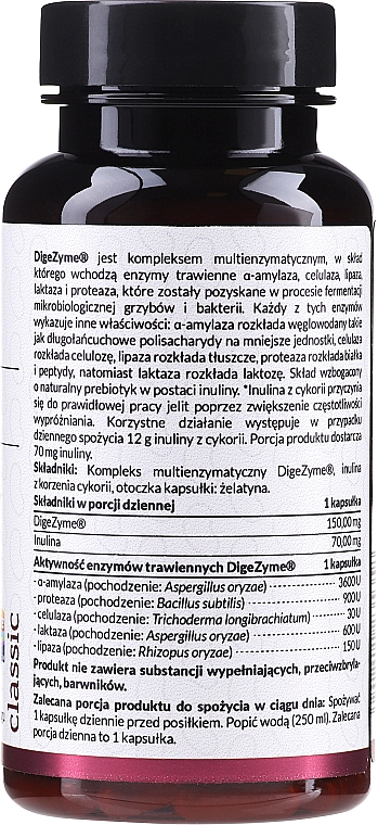 Мультиферментный комплекс с натуральным пребиотиком, 150 мг - Pharmovit Classic DigeZyme — фото N2