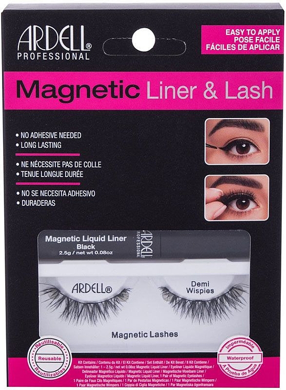 Набор - Ardell Magnetic Lash & Liner Lash Demi Wispies (eye/liner/2.5g + lashes/2pc) — фото N1