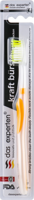 Зубная щетка жесткая для глубокой очистки налета, желтая - Das Experten Hard Toothbrush