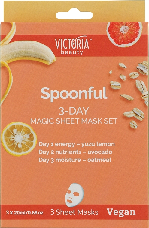 Набір тканинних масок - Workaholic's Spoonful 3-Day Magic Sheet Mask Set — фото N1