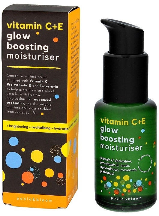 Сироватка для обличчя з вітамінами С + Е - Poola&Bloom Vitamin С + Е Glow Boosting Moisturiser — фото N1