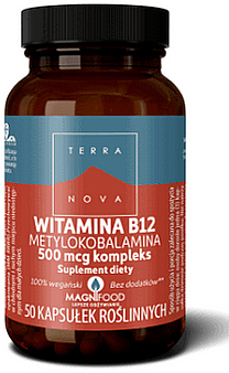 Харчова добавка - Terranova Vitamin B12 Methylcobalamin 500mcg — фото N1