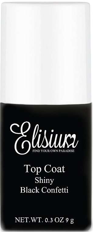 Топ для гель-лака - Elisium Top Coat Shiny Black Confetti — фото N1
