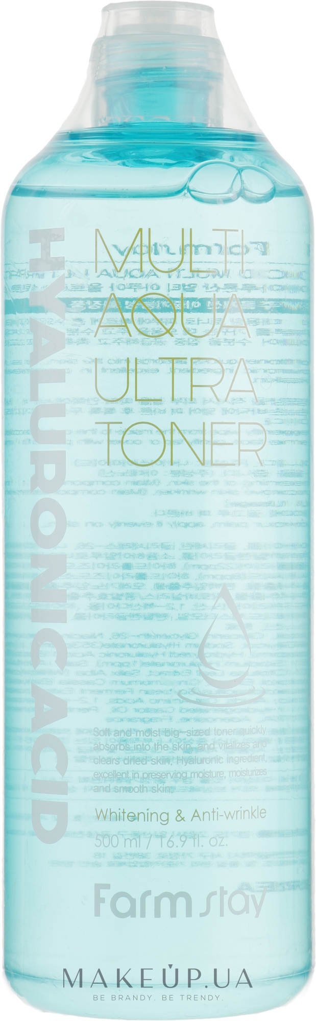 Тонер с гиалуроновой кислотой - FarmStay Hyaluronic Acid Multi Aqua Ultra Toner — фото 500ml