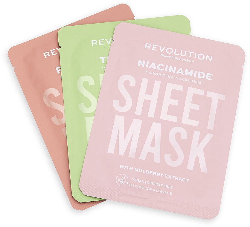 Набір масок для жирної шкіри - Revolution Skincare Oily Skin Biodegradable Sheet Mask (f/mask/3pcs) — фото N1