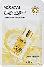 Парфумерія, косметика Зволожувальна та антивікова маска для обличчя із золотом 24К - Mooyam 24K Gold Serum Facial Mask