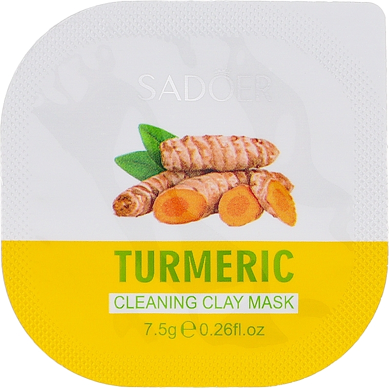 Очищаюча глиняна маска з куркумою та каоліном - Sadoer Turmeric Cleaning Clay Mask — фото N2