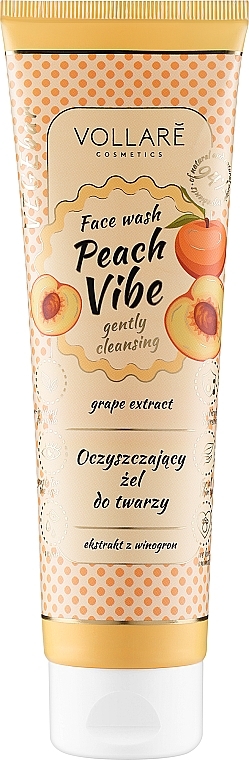 Гель для вмивання з екстрактом персика й винограду - Vollare Cosmetics VegeBar Peach Vibe Cleansing Face Gel — фото N1