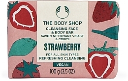 Мыло для лица и тела "Клубника" - The Body Shop Face And Body Strawberry Soap — фото N1