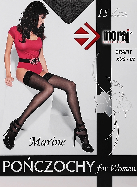 Чулки женские "Marine" 15 DEN, grafit - Moraj — фото N1