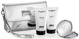 Духи, Парфюмерия, косметика Набор - Balmain Paris Hair Couture Limited Edition Cosmetic Bag (shm/50ml + cond/50ml + mirror + bag)