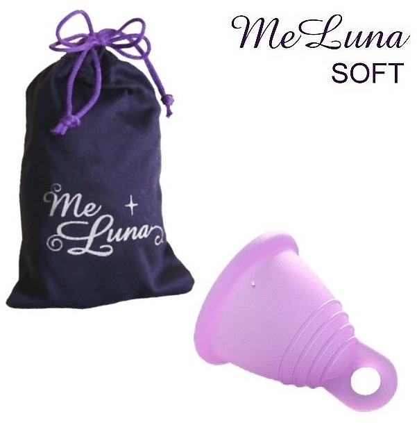 Менструальная чаша с петлей, размер S, розовая - MeLuna Soft Shorty Menstrual Cup Ring — фото N1